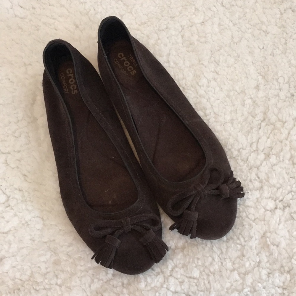 Crocs Chocolate Brown Tassel Loafer Flat Moc